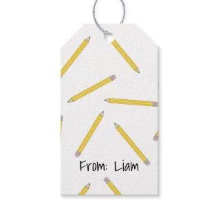 Pencils Down Personalized Gift Tag Back to School