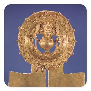 Pendant representing a sun disk, Zaachila Square Sticker