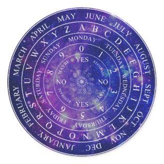 Pendulum Board Chart Divination Game Purple Space Classic Round Sticker