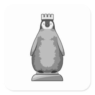 Penguin as Chess piece King Square Sticker
