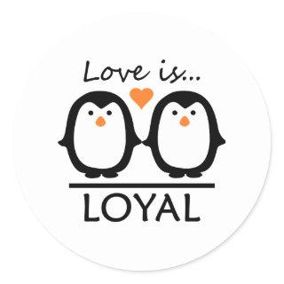 Penguin Love Classic Round Sticker
