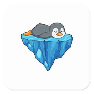 Penguin on Ice floe Square Sticker