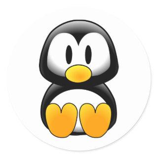 Penguin tux image classic round sticker