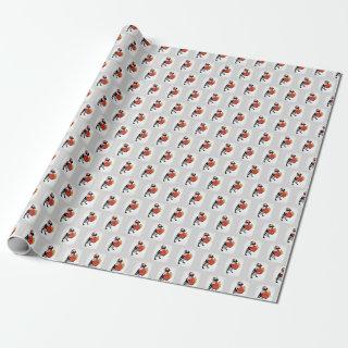 Penguin with Santa hat and gift