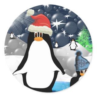 Penguins Classic Round Sticker