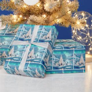Penguins Gathered Around a Christmas Tree