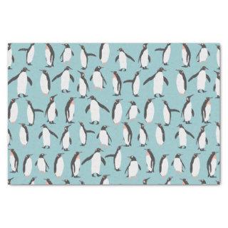 Penguins in the snow pattern tissue paper