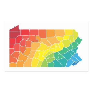 pennsylvania color counties rectangular sticker