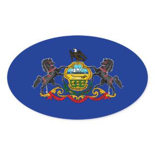 Pennsylvania State Flag Design Oval Sticker