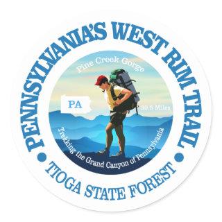 Pennsylvania's West Rim Trail Classic Round Sticker