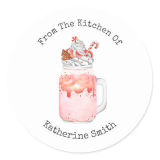 Peppermint Candy Cane Milkshake From The Kitchen Classic Round Sticker