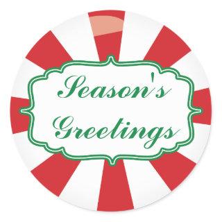 Peppermint Candy Seasons greetings Gift sticker