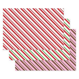 Peppermint Candy Stripes, Red, Green, Pink   Sheets