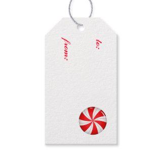 Peppermint holiday gift tags
