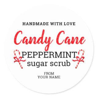 Peppermint Sugar Scrub Handmade With Love Editable Classic Round Sticker