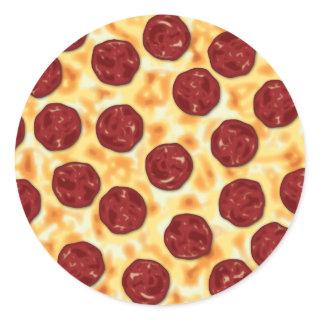 Pepperoni Pizza Pattern Classic Round Sticker