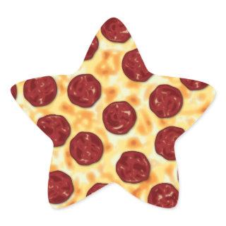 Pepperoni Pizza Pattern Star Sticker