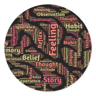 Perception Inspirational Word Art     Classic Round Sticker