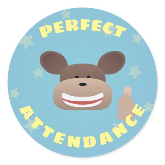 Perfect Attendance Classic Round Sticker