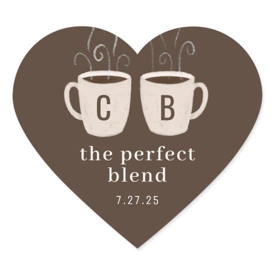 Perfect Blend Couple Mugs Favor Heart Sticker