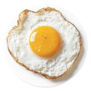 Perfectly Fried Egg with Crisp Edges and Golden Yo Classic Round Sticker