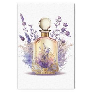 Perfume Bottle and Gorgeous Lavender Flower Spray  Tissue Paper