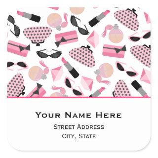 Perfume Purses & Lipstick Address Sticker
