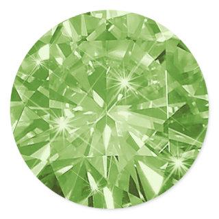 Peridot Gemstone Invitation Envelope Gift Wrap Classic Round Sticker