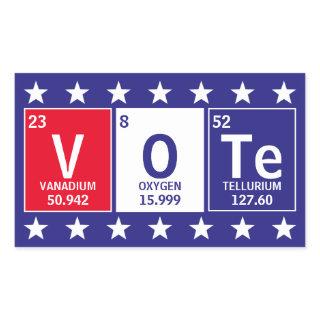 Periodic Table of Elements Spell Vote Rectangular Sticker