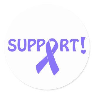 Periwinkle Ribbon Support! Classic Round Sticker