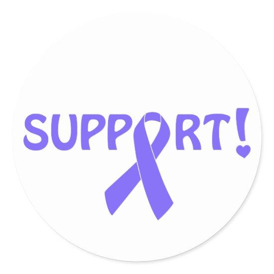 Periwinkle Ribbon Support! Classic Round Sticker