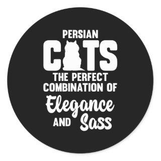 Persian Cat Mom Kitten Cat Owner Fur Mom Parent Classic Round Sticker