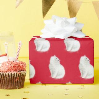 Persian Cat On Red