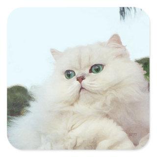 Persian Cat with Jade Eyes Square Sticker