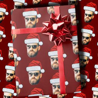 Personalised Face Santa Hat Gift Wrap Funny Heads