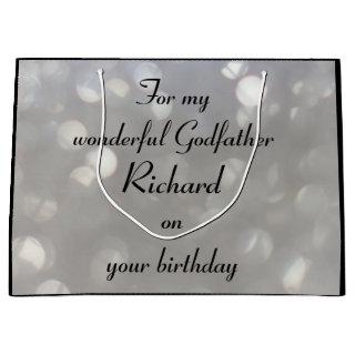 Personalised Godfather Birthday Large Gift Bag