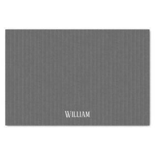 Personalised grey pinstripes tissue paper