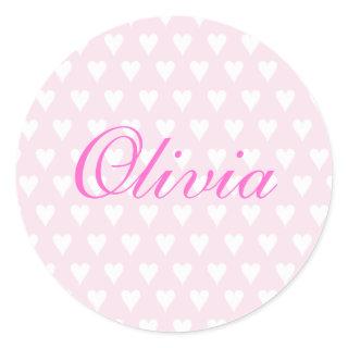 Personalised initial O girls name hearts stickers