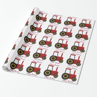 Personalised Red Tractor Birthday