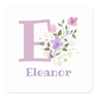 Personalised with Name Eleanor and First Initial. Square Sticker