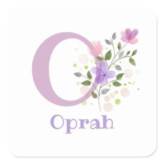 Personalised with Name Oprah and First Initial. Square Sticker