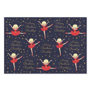 Personalize Blonde Christmas Ballerina  Sheets