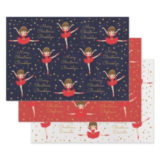 Personalize Brunette Christmas Ballerina  Sheets