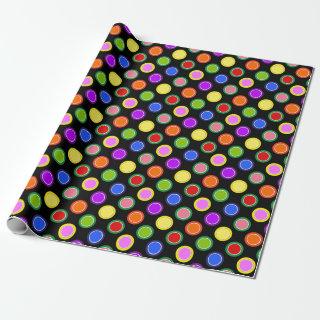 Personalize Colorful Candy Fruit Polka Dots, Black
