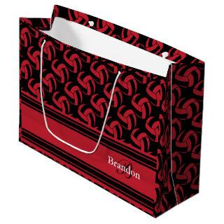 Personalize Dark Red Volleyballs Large Gift Bag