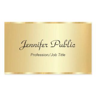 Personalize Gold Elegant Script Glamour Template Rectangular Sticker