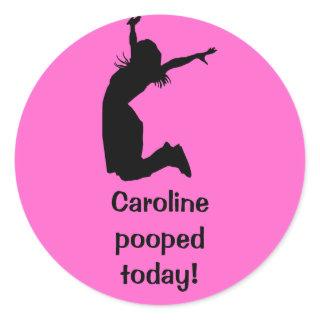 Personalize I Pooped Today with a Name Unique Gift Classic Round Sticker