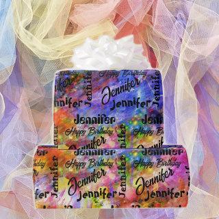Personalize Name Happy Birthday Color Splash