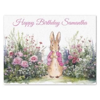 Personalize Name Peter the Rabbit Pink Jacket  Tissue Paper