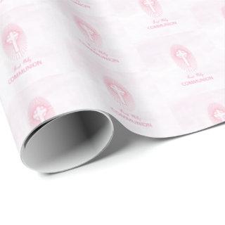 Personalize, Pink First Holy Communion Cross Host